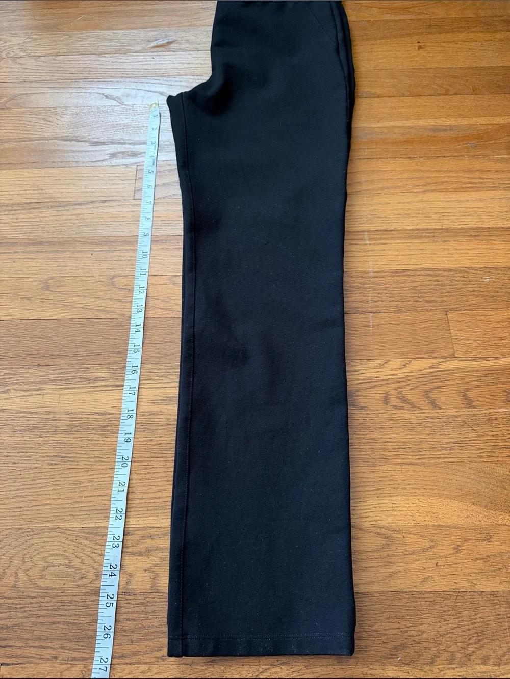 Quince black ultra stretch ponte straight leg pants. Size medium petite.